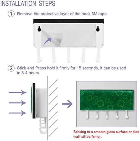 Ganchos de parede Guerotkr, ganchos pendurados, ganchos pegajosos para pendurar, padrão de trevo verde do dia de St-Parker