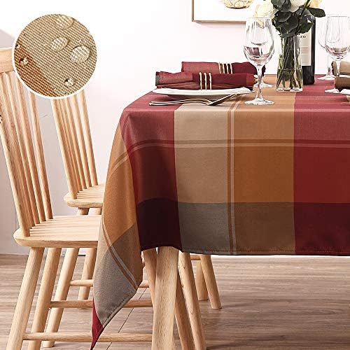 Toca de mesa de retângulo, toalha de mesa vermelha para mesas de retângulo 60 x 84 Protetor de mesa resistente à tampa