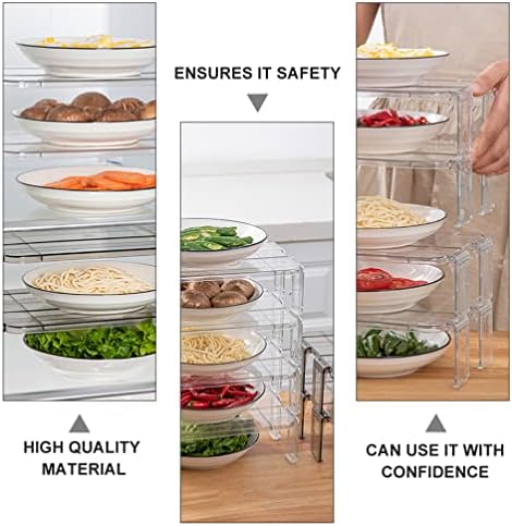 Rack de armazenamento da prateleira de riser de geladeira: prateleira de preparação da cozinha portátil cesta de