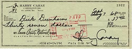 HARRY CARAY assinada Banco autografado Chegs Cugs lendários emissora JSA II25549 - MLB Cut Signatures