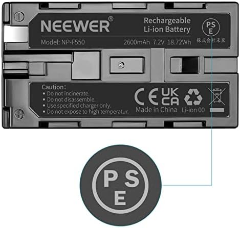 Neewer® 2600mAh Sony NP-F550/570/530 Bateria de substituição para Sony Handycams, Neewer Nanguang CN-160, CN-216, série CN-126