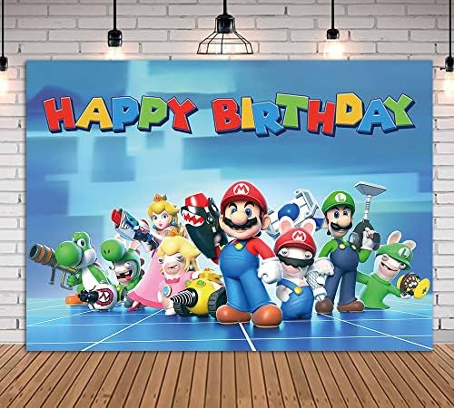 Super Mario Cartoon Background 5x3ft Video Video Photography Castas Centrais Infantil Boys Birthday Party Decoration Props