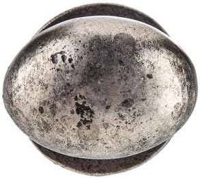 Botão de metal oval de prata antiga com base para desenhos e gavetas decoração de móveis