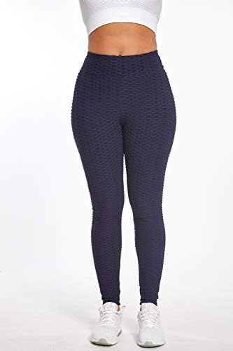 Calça de ioga de ashcilla feminina de ioga Treino de controle de barriga Rouched Butt Leggings lutações texturizadas de saídas