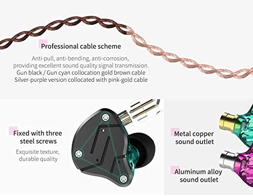 KZ ZSN Dinâmico Híbrido Dinâmico Driver Dual em fones de ouvido Os fones de ouvido isentos de tanques de tanque isentos de tanques