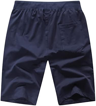 Mens shorts treino de calças casuais atléticas zíper bolsos de cordão de cordão de grama de algodão respirável para caminhada de