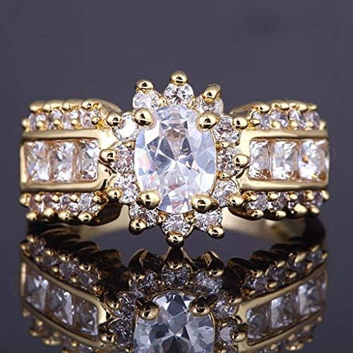 T-Jewelry Hot Woman's White Sapphire 18K Gold preenchido anéis de casamento Presentes Tamanho 7-11