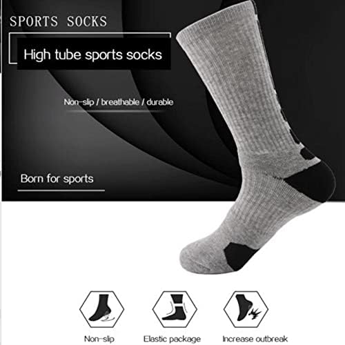 N/A 5 pares homens esportes meias com amortecimento de basquete Terry Ciclismo Running Highking Tennis Sock Ski Women