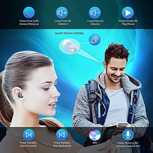 Volt Plus Tech sem fio V5.1 ProArbuds Pro compatíveis com Blu Studio M LTE IPX3 Bluetooth Touch Impervoférico/Sweatsof/Redução de ruído com microfone