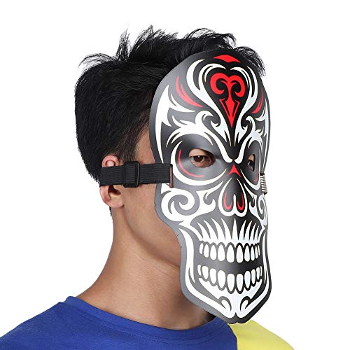 Máscara de Halloween LED, Horror Dark Horror LED Máscara luminosa com controle de voz Costume LED Máscara de crânio para festa de cosplay