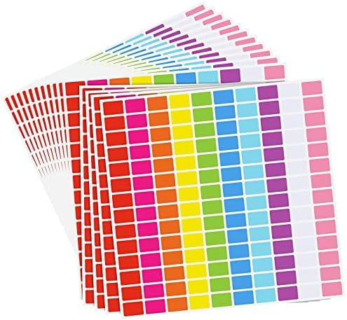 TALLEW 2800 peças 10 rótulos de codificação de cores cores adesivos retângulo colorido de adesivos variados de adesivos para salas de aula de marcação de marcação
