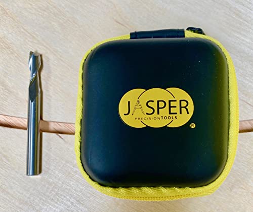 Jasper Tools J601 Bit em espiral padrão de carboneto | Grade Industrial Up Corte Carboneto sólido Diâmetro de corte de 1/4 de polegada e comprimento de corte de 1 polegada, estojo com zíper para armazenamento e viagem convenientes, metálicos
