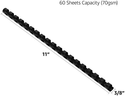 Basics Plastic Binding pente, 100 pcs/caixa, 19 buracos, 3/8 pol. 60 folhas