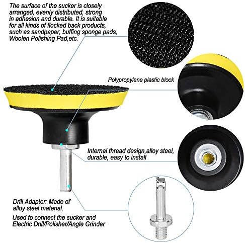 HIFROM 3 polegadas/80 mm de gancho e loop backing bloco orbital Polhener Landing Pad M10 Adaptador de broca