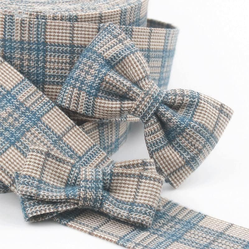 Dingzz Plaid Fabric fitas de inverno fazem arcos Acessórios para cabelos amarra os carros de fita artesanais