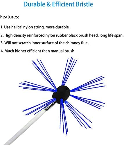 Ningmengfeng Kit de varredura de chaminé de 39 pés, kit de ferramentas de limpeza de acionamento por broca rotativa elétrica com hastes
