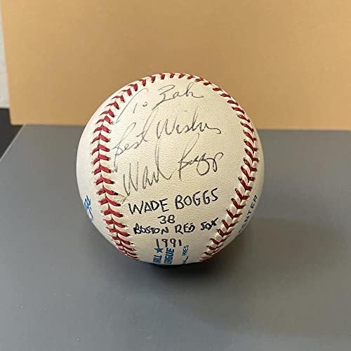 Wade Boggs assinou “para zak, os melhores votos” oal B Brown Baseball Auto w b & e holograma - bolas de beisebol autografadas