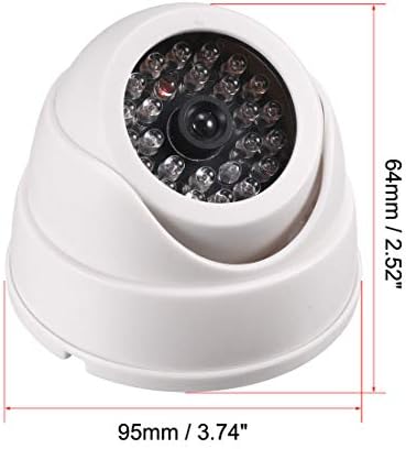 Uxcell Fake Security Camera Dommy Dome CCTV com Luz de Aviso de LED vermelho piscante para largo externo em casa 4pcs