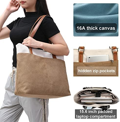 Bolsa de laptop feminino, bolso de 15,6 polegadas de compartimento de compartimento com zíper para a bolsa de bolsa de ombro de