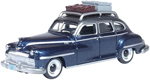 1946 DeSoto Suburban w/telhado e bagagem de borboleta azul metálico c/cinza de cristal 1/87 escala Diecast Model Car de Oxford Diecast 87DS46004