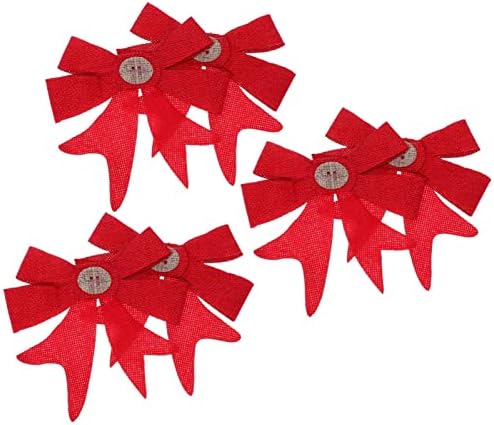 PretyZoom 7 PCs Christmas Bow Red Christmas Tree Baws Treça de Natal Topper Christmas Wreath Wreath Bow Bow Natal
