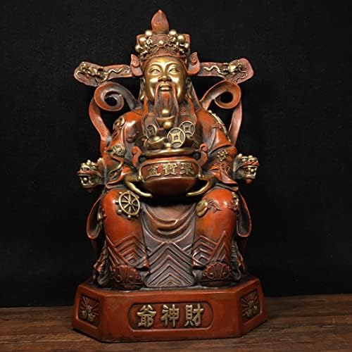 15 Coleção do templo tibetano Bronze Old Bronze Gilt Gold God God of Fortune Treasure Bowl Ingots Gets Fortune recebe Buda de