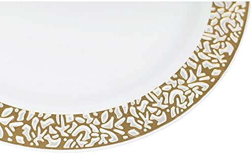 RCZ Decor Small Lace Placs Placs - 7,5 | Gold Branco - Aparado | Pacote de 10