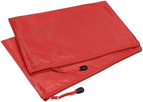 Bolsas de arquivo de zíper à prova d'água de Patikil 5 Pacote B5 Pastas de armazenamento de documentos Bolsa de lápis para viagens de escritório, vermelho