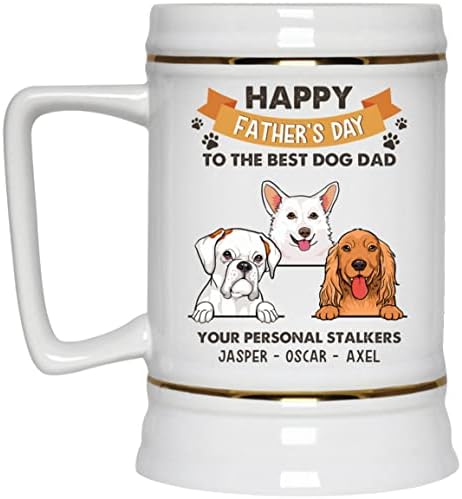 Urvog personalizado cã raça o dia dos pais felizes para o melhor cachorro pai seus perseguidores pessoais caneca de café cerâmica,