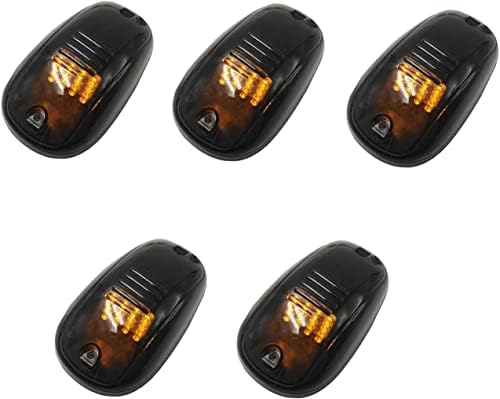 JSTEE 5PCS Lente defumada preta 16 Ambar LED CAB TELHER LUZES DE TELHADO, Lâmpada de teto Lâmpada Execução da luz Substituição