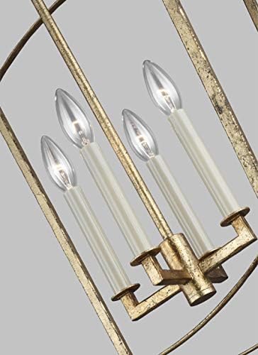 Feiss F3322/4AdB Thayer Lantern Candelier, 4-luz de 240 watts, Antique Guild