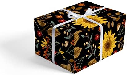 Girassóis de outono com rolos de papel preto para casamentos de aniversário girassóis de outono com pacote preto de