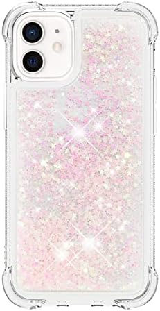 Capa de capa de telefone Capa Glitter Compatível com iPhone 12 mini estojo compatível com mulheres meninas brilho feminino líquido líquido Luxo flutuante e flutuante e transparente tpu macio TPU Sacos de capa