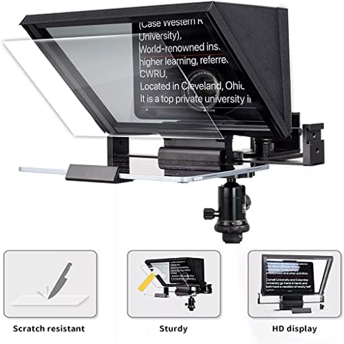 Teleprompter Renslat Metal para comprimidos de 12,9 com vidro óptico temperado de 12 ''