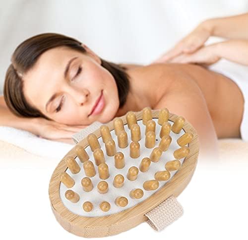 Escova de massagem de bambo de bambu, pincel de massagem de ponto de acupuntura suave, melhorar a circulação sanguínea e eliminar o acúmulo de gordura, escova de massagem de massagem de spa escova de lavagem do corpo