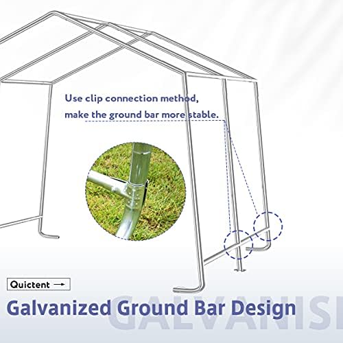 Quictent 10x10 ft Anti-Snow Shelter de garagem portátil Armazenamento externo galpão para uso pesado para motocicletas, bicicleta