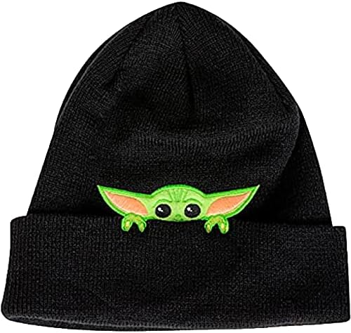 Conceito One Guerra nas Estrelas ao Mandaloriano A criança Peek-A-Boo Beanie, Black, One Tamanho