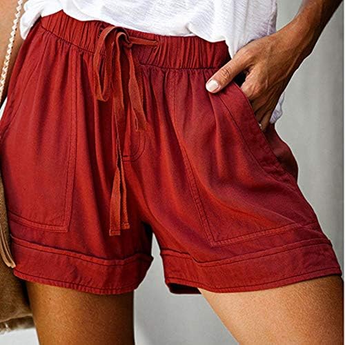Shorts de cordão casual feminino no verão na cintura alta de ginástica relaxada shorts de ginástica retro shorts