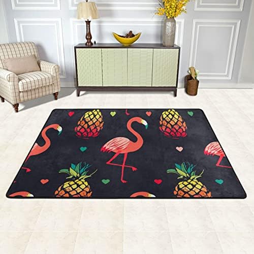Grandes tapetes macios exóticos havaianos flamingo berçário playmat tapete tapete para crianças quarto quarto quarto 36 x 24 polegadas, tapete de decoração de casa