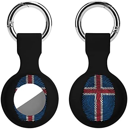 Islândia Prind Print Protective Case compatível com airtag com o suporte anti-perdido do anel anti-perdão de silicone para