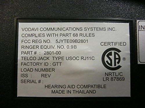 Telefone vertical Vodavi 2801-00 de linha única com flash e mensagem Wait Handet