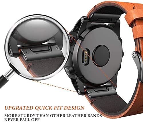 Czke para Garmin Quickfit Watch Band 22mm 26mm Italian Cowhide WatchBands