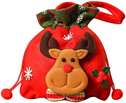 Estatuária para sacolas de presente de Natal externas Backpack de Candy Sachs Backpack de Santa Sack para a festa de Natal Favors Stopmom Ornament