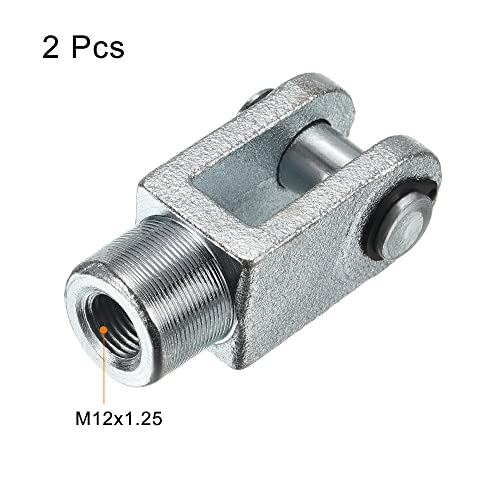 Patikil M12X1.25 Haste de cilindro de ar Clevis End, 2 Pacote Feminino feminino Y CONECTOR 60 mm de comprimento para o trabalho