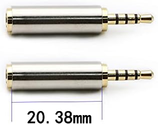 rgzhihuifz de 3,5 mm fêmea a 2,5 mm Adaptador de áudio masculino Headphone de 2,5 mm a 3,5 mm 3 anel estéreo ou mono 2 pacote