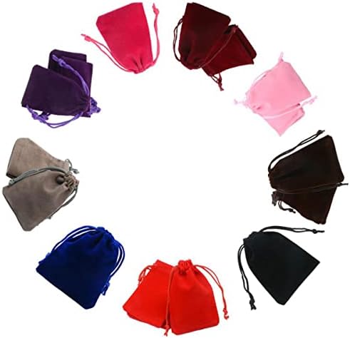 Petunny 30pcs sacos de cordão de veludo, 3,15 x3.93 bolsas de presente de veludo de veludo