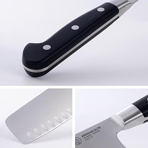 Mensmeister Meridian Elite 7 ”Kullenschliff faca vegetal - lâmina de liga de aço alemão fina - resistente à ferrugem e