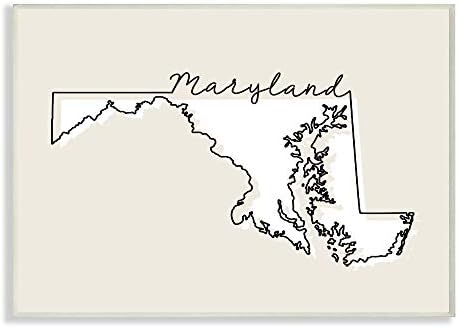 Stuell Industries Maryland Home Mapa de Estado Neutro Projeto de Placa de parede, 12 x 18, multicoloria