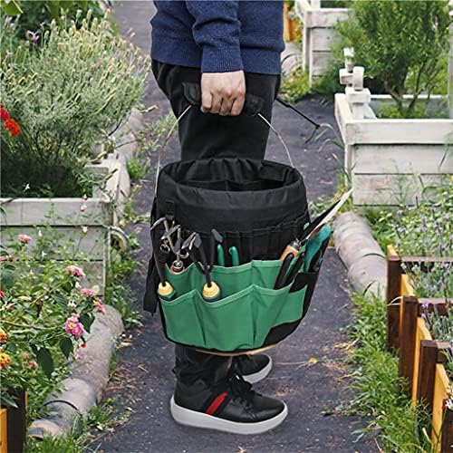 Fzzdp 5 galões de ferramentas de balde de balde de armazenamento saco de armazenamento 42 bolsos kits de ferramentas de mão de jardim bolsa bolsa oxford pano jardim saco de ferramentas