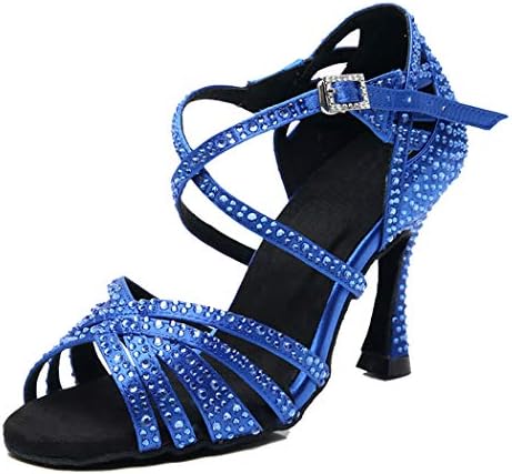 Mgm-joymod feminino peep dedo cross strap strinstones tango social salão latino sapatos de dança moderna sandálias de